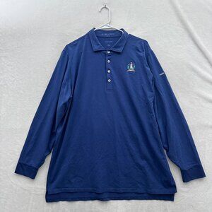 B Draddy Polo Shirt Mens XL Blue Long Sleeve Lighthouse PJCC Golf Pima Cotton